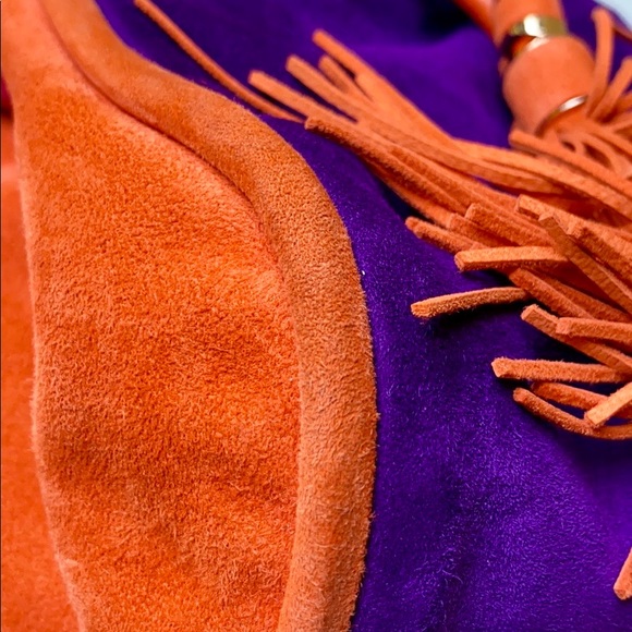 Salvatore Ferragamo Orange Purple Suede Haley Bag - Picture 10 of 15